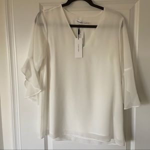 NWT! Calvin Klein Rauli Bell Sleeve Blouse